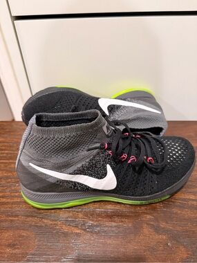 Nike Zoom All Out Flyknit Black Volt Running Shoes Women’s 8